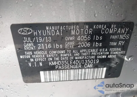 2013 Hyundai Elantra Gt from USA, damaged, VIN KMHD35LE4DU135019